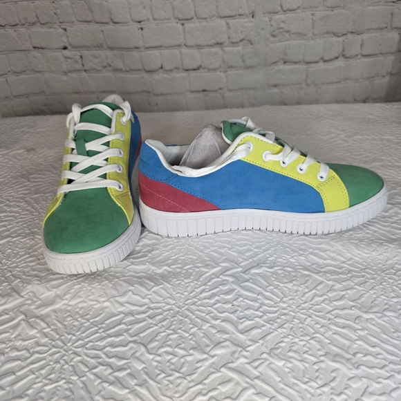 NIB Airwalk Strong 4 Sneakers Blue Multi Pastel Colorblock Skate Shoes Womens 7 - Picture 2 of 9